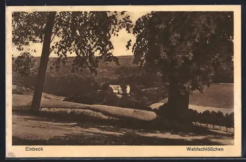 AK Einbeck, Blick aus der Ferne auf das Waldschlösschen