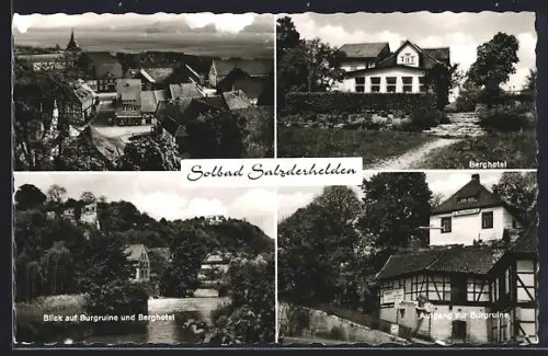 AK Salzderhelden, Blick auf Burgruine und Berghotel