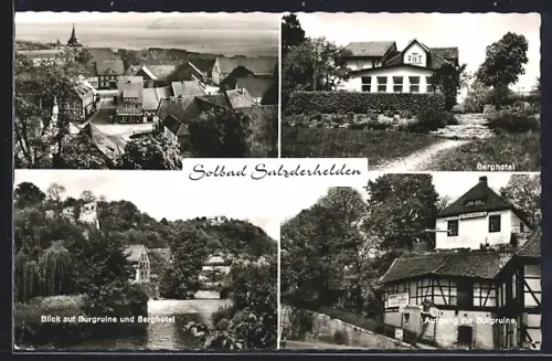 AK Salzderhelden, Partien von Burgruine und Berghotel