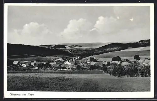 AK Ellierode am Harz, Ortsansicht mit Landschaftspanorama