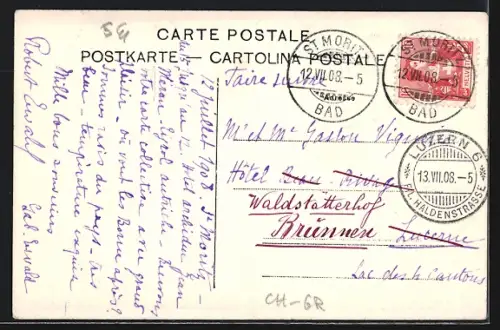 AK St. Moritz-Dorf, Teilansicht mit Bad