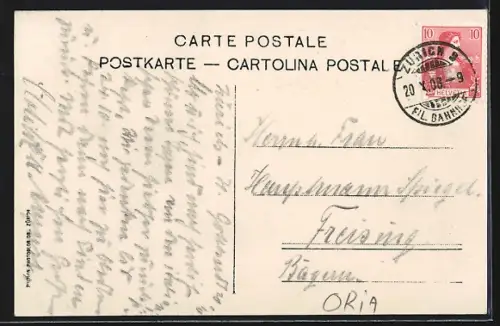 AK Oria /Lago di Lugano, Panorama mit Boot