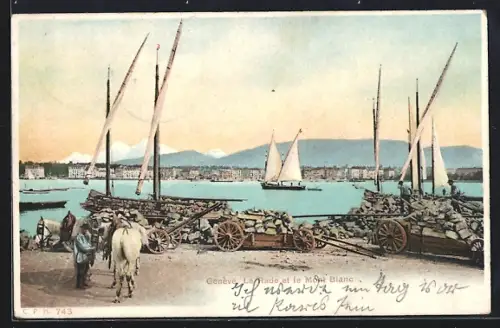 AK Genève, La Rade et le Mont Blanc