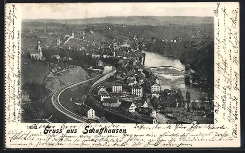 AK Schaffhausen, Teilansicht mit Kirche