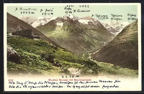 AK Muottas Muraigl, Panorama mit Berninagruppe