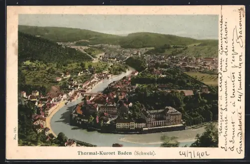 AK Baden, Totalansicht aus der Vogelschau