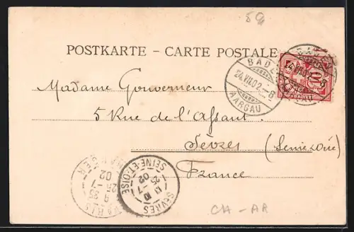 AK Baden, Totalansicht aus der Vogelschau