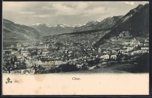 AK Chur, Gesamtansicht mit Bergpanorama