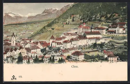 AK Chur, Totalansicht mit Bergblick