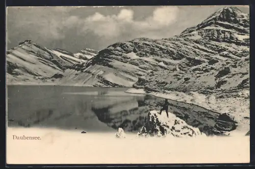 AK Leukerbad, Daubensee mit Bergpanorama