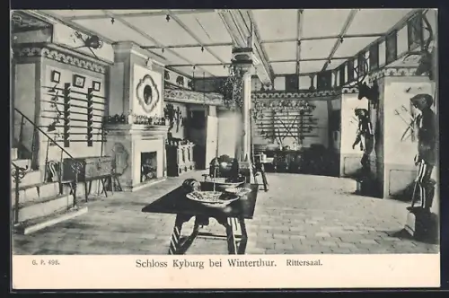 AK Kyburg bei Winterthur, Schloss Kyburg, Im Rittersaal
