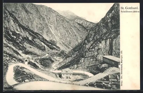 AK St. Gotthard, Schöllenen 1300 m, um 1900