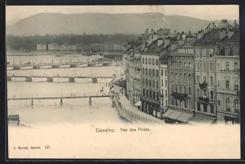 AK Genève, Vue des Ponts