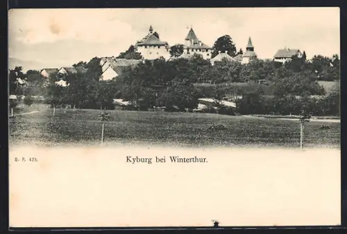 AK Kyburg bei Winterthur, Ortspanorama von einem Feld aus