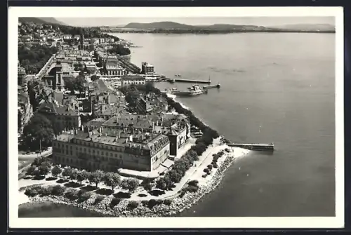 AK Neuchatel, Vue aerienne, Rest. Beau-Rivage-Quick
