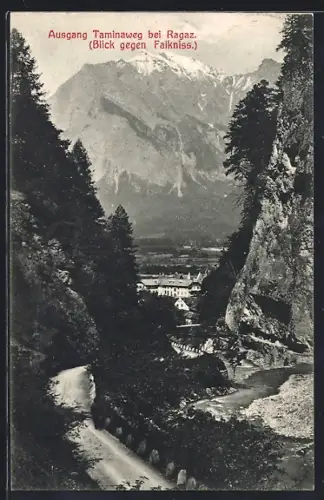 AK Ragaz, Ausgang Taminaweg, Blick gegen Falkniss