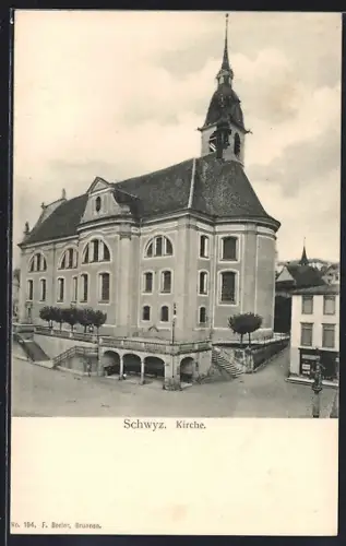 AK Schwyz, Kirche mit Strasse