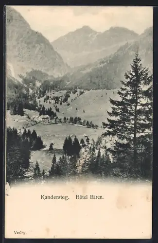 AK Kandersteg, Hôtel Bären vom Berghang aus