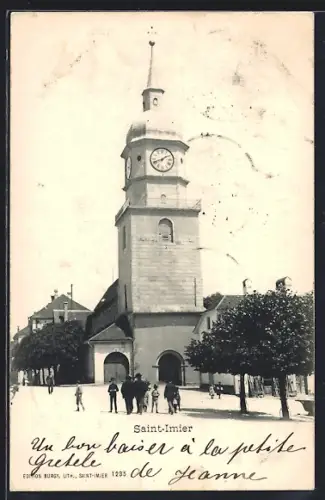 AK Saint-Imier, Blick auf die Kirche