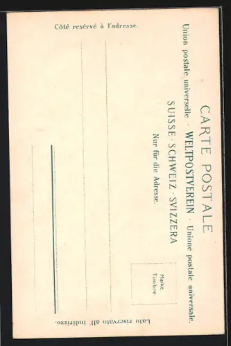 AK Maloja, Strassenpartie am Ufer mit Blick auf den Ort