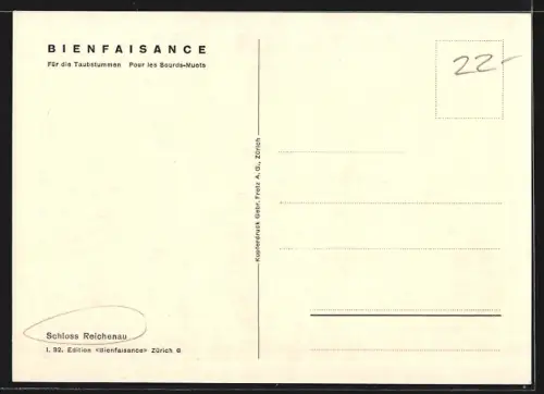 Künstler-AK Reichenau, Ansicht des Schlosses Reichenau