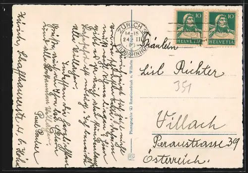 AK Zürich, Stadtansicht von der Waid