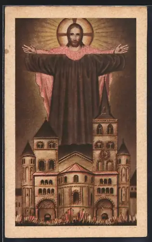 AK Trier, Der Heilige Rock des Erlösers ausgestellt im Dom 1933, Jesus Christus