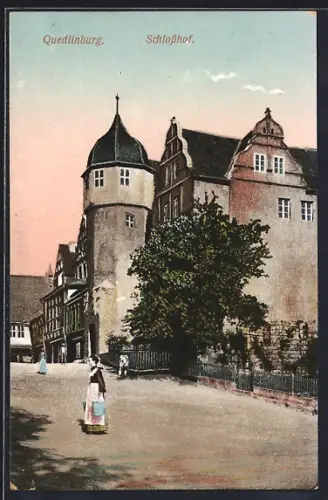 AK Quedlinburg, Partie am Schlosshof
