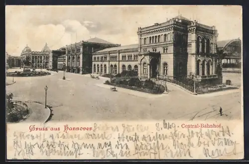 AK Hannover, Gesamtansicht vom Central-Bahnhof