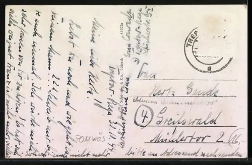 AK Treptow a. d. Rega, Marktplatz mit Rathaus und Kirche