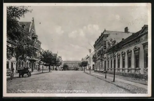 AK Gumbinnen, Bismarckstrasse mit alten Regierung
