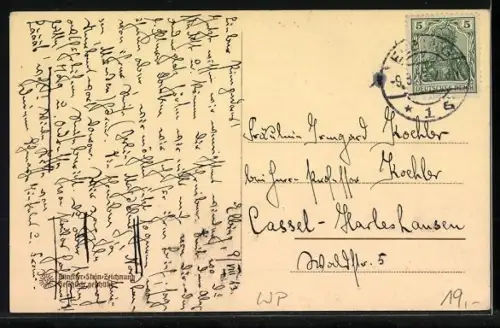 Künstler-AK Elbing, Fischbrücke