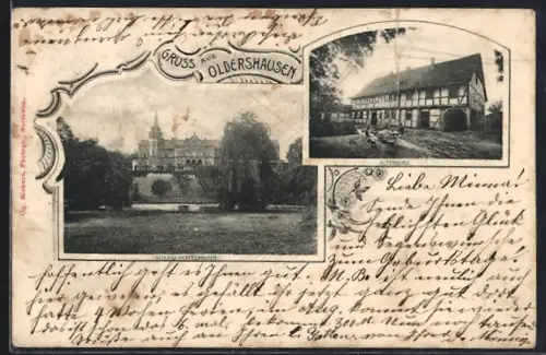 AK Oldershausen / Echte, Gasthaus Altenburg, Schloss Oldershausen