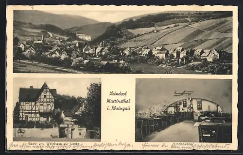 AK Martinsthal i. Rheingau, Gasthaus zur Linde, Bes. Anton Kessler