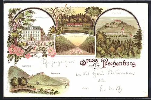 Lithographie Paschenburg, Restaurant Gebäude, Schaumburg