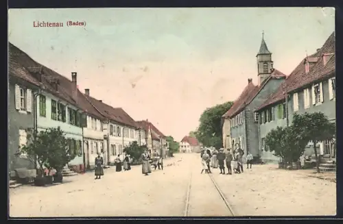 AK Lichtenau /Baden, Strassenpartie im Ort