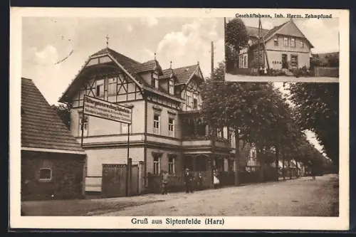 AK Siptenfelde /Harz, Geschäftshaus, Inh. Herm. Zehnpfund, Rittergutsverwaltung Siptenfelde