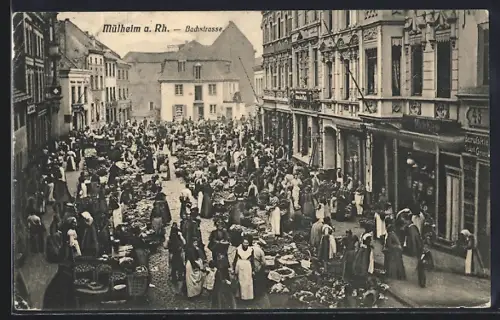 AK Mülheim a. Rhein, Markt in der Bachstrasse