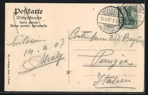 AK Mülheim a. Rhein, Markt in der Bachstrasse