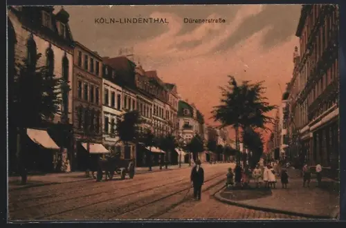 AK Köln-Lindenthal, Partie in der Dürenerstrasse
