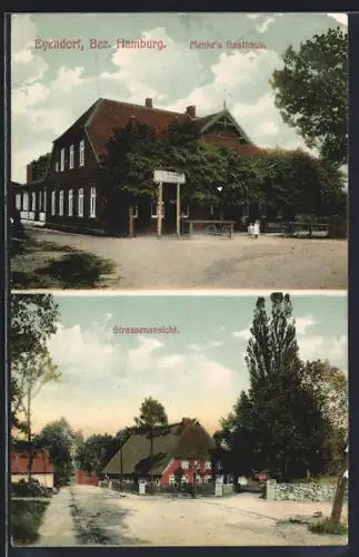 AK Eyendorf /Hamburg, Menke`s Gasthaus und Strassenansicht