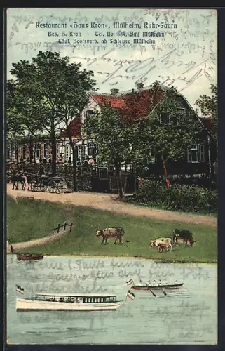 AK Mülheim /Ruhr, Restaurant Haus Kron, Bes. H. Kron