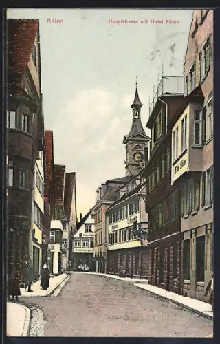 AK Aalen, Hauptstrasse mit Hotel Bären
