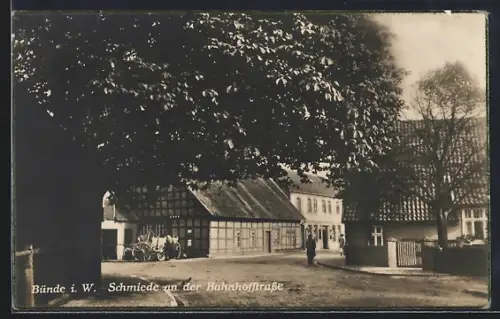 AK Bünde i. W., Schmiede an der Bahnhofstrasse
