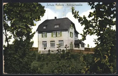 AK Kobitzschwalde, Blick auf die Schule Rössnitz