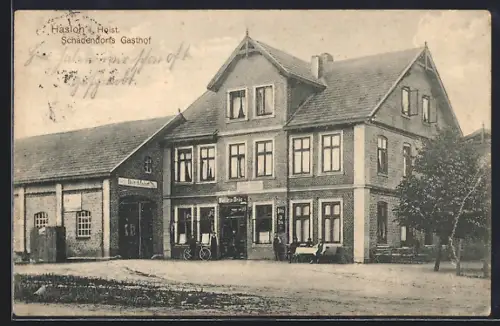 AK Hasloh i. Holst., Schladendorfs Gasthof mit Bavaria-Bräu-Reklame