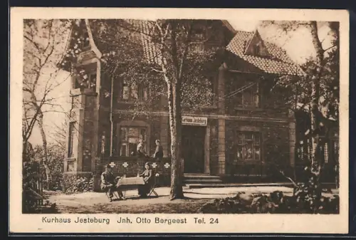 AK Jesteburg, Kurhaus von Otto Bergeest mit Garten