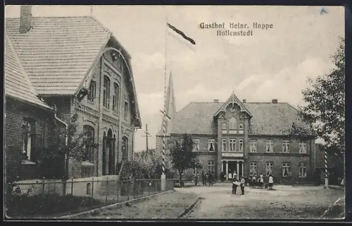 AK Hollenstedt / Estetal, Gasthof Heinr. Hoppe mit Strassenpartie