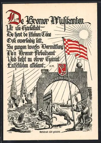 Künstler-AK Bremen, Bremer Musikaten am Schlüssel zur Welt
