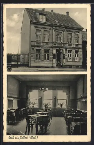 AK Velbert /Rhld., Gasthaus Schmitz in der Friedrichstrasse 34, Innen- und Aussenansicht